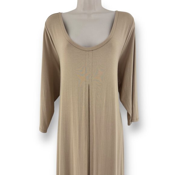 Size 18/20 2X BEIGE KNIT DOUBLE LAYERED DRESS Fall Winter Wedding PLUS SIZE - Picture 2 of 9